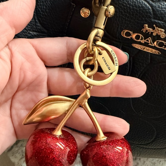 Coach - Red Cherry bag charm with Gold Details - Picture 5 of 13